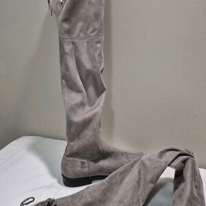 Guess Over-the-Knee Suede Boots in Taupe